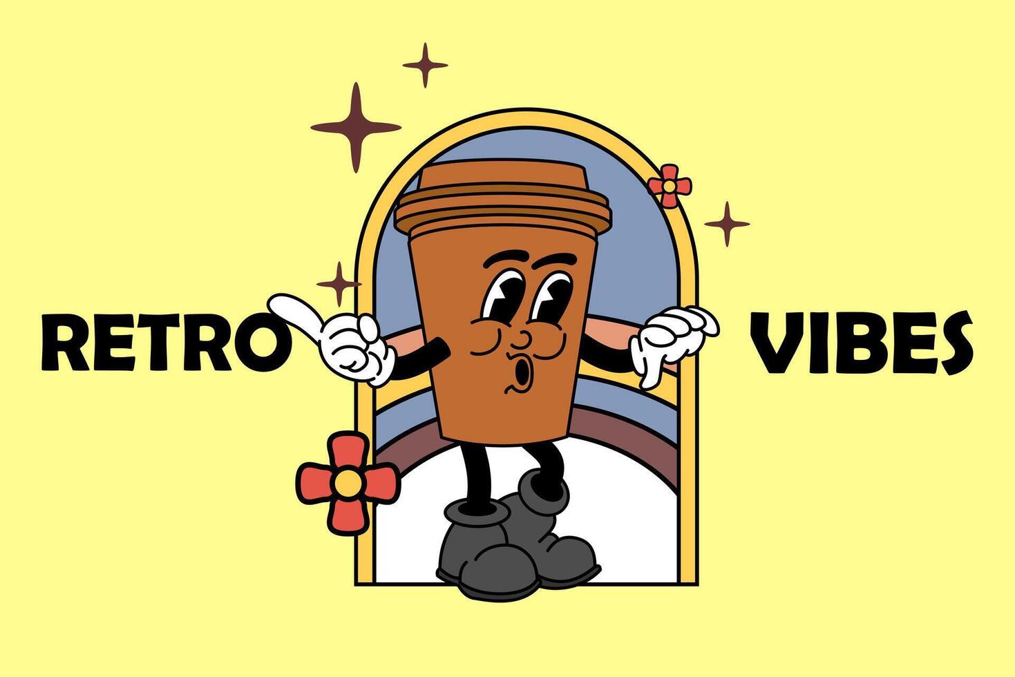 retrò Vintage ▾ cartone animato portafortuna vettore