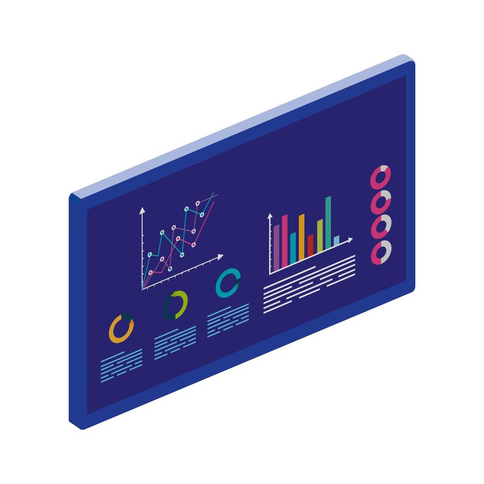icona isolata rapporto grafico infografica vettore
