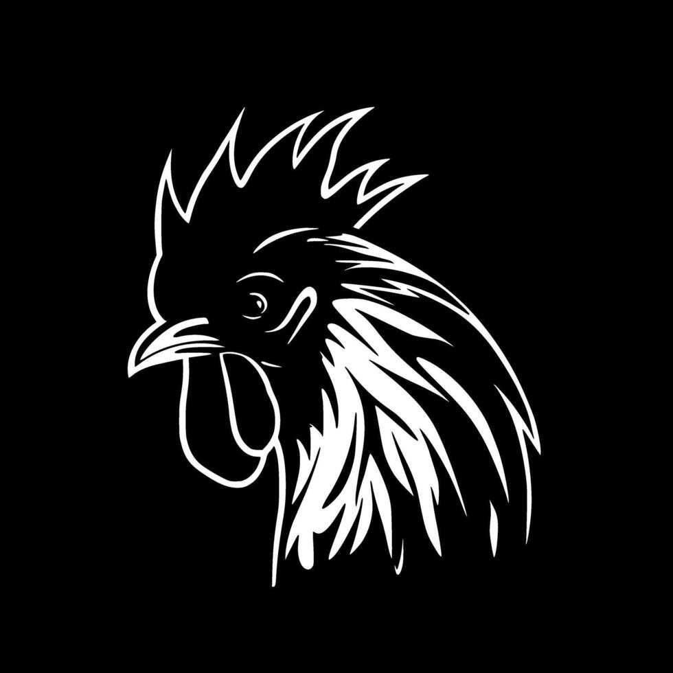 gallo, nero e bianca illustrazione vettore