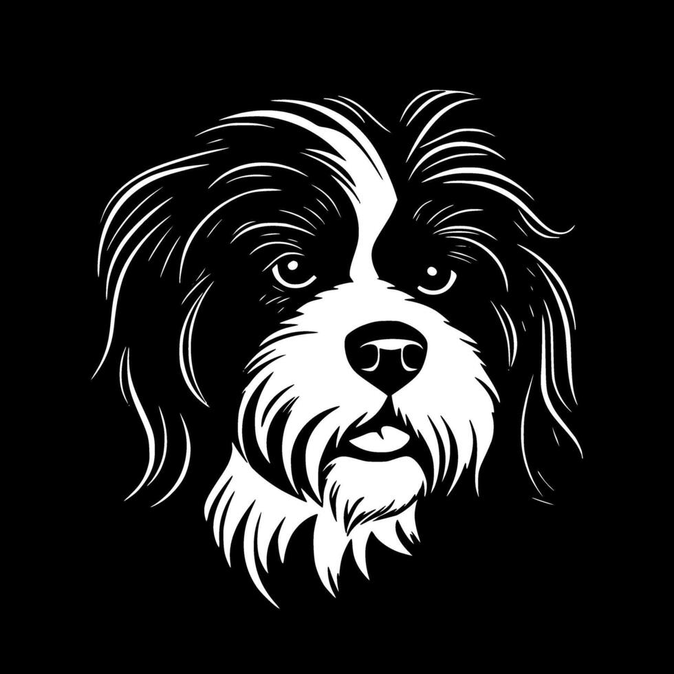terrier cane, nero e bianca illustrazione vettore