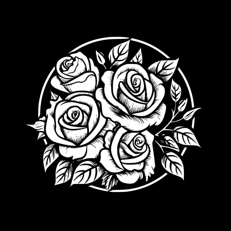 Rose - minimalista e piatto logo - illustrazione vettore