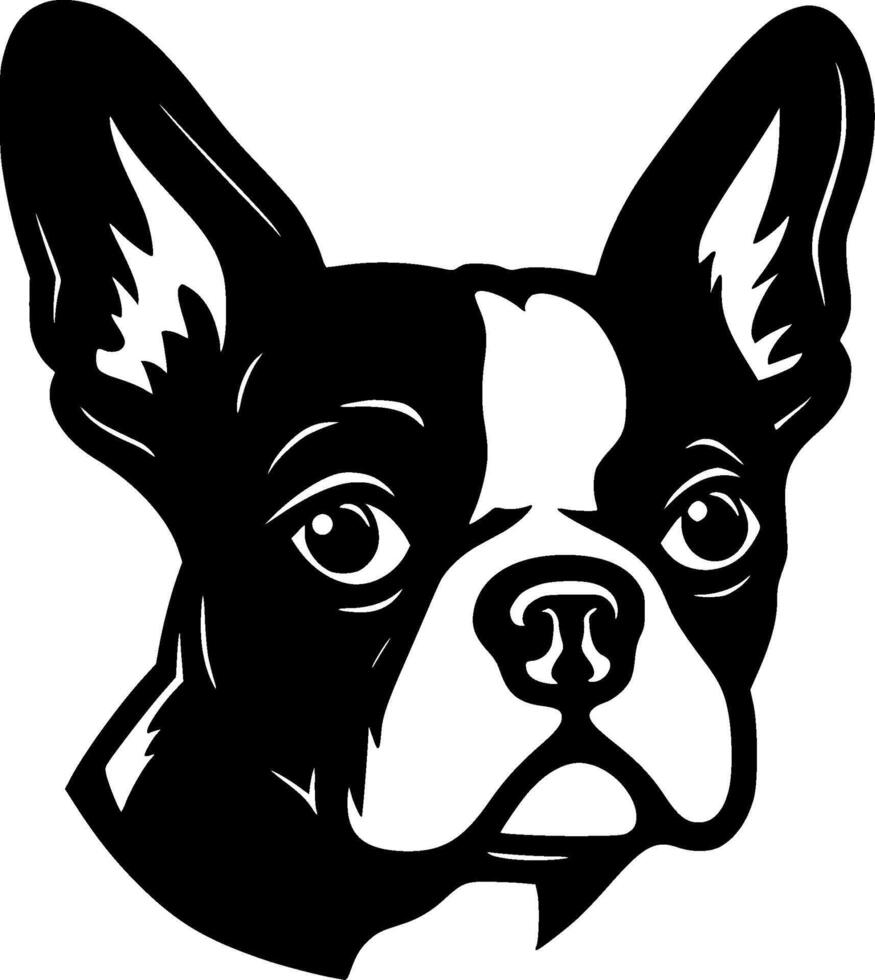 boston terrier - nero e bianca isolato icona - illustrazione vettore