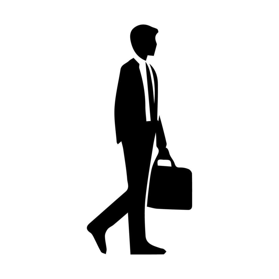 uomo a piedi sagome su bianca sfondo, stile di vita uomo vettore