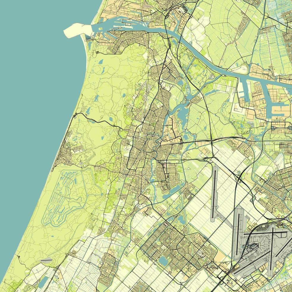 città carta geografica di haarlem Olanda vettore