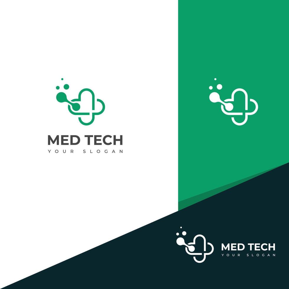 creativo med Tech logo design modello icona. vettore