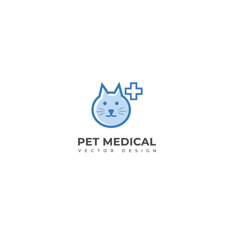 creativo animale domestico medico cura logo design. vettore
