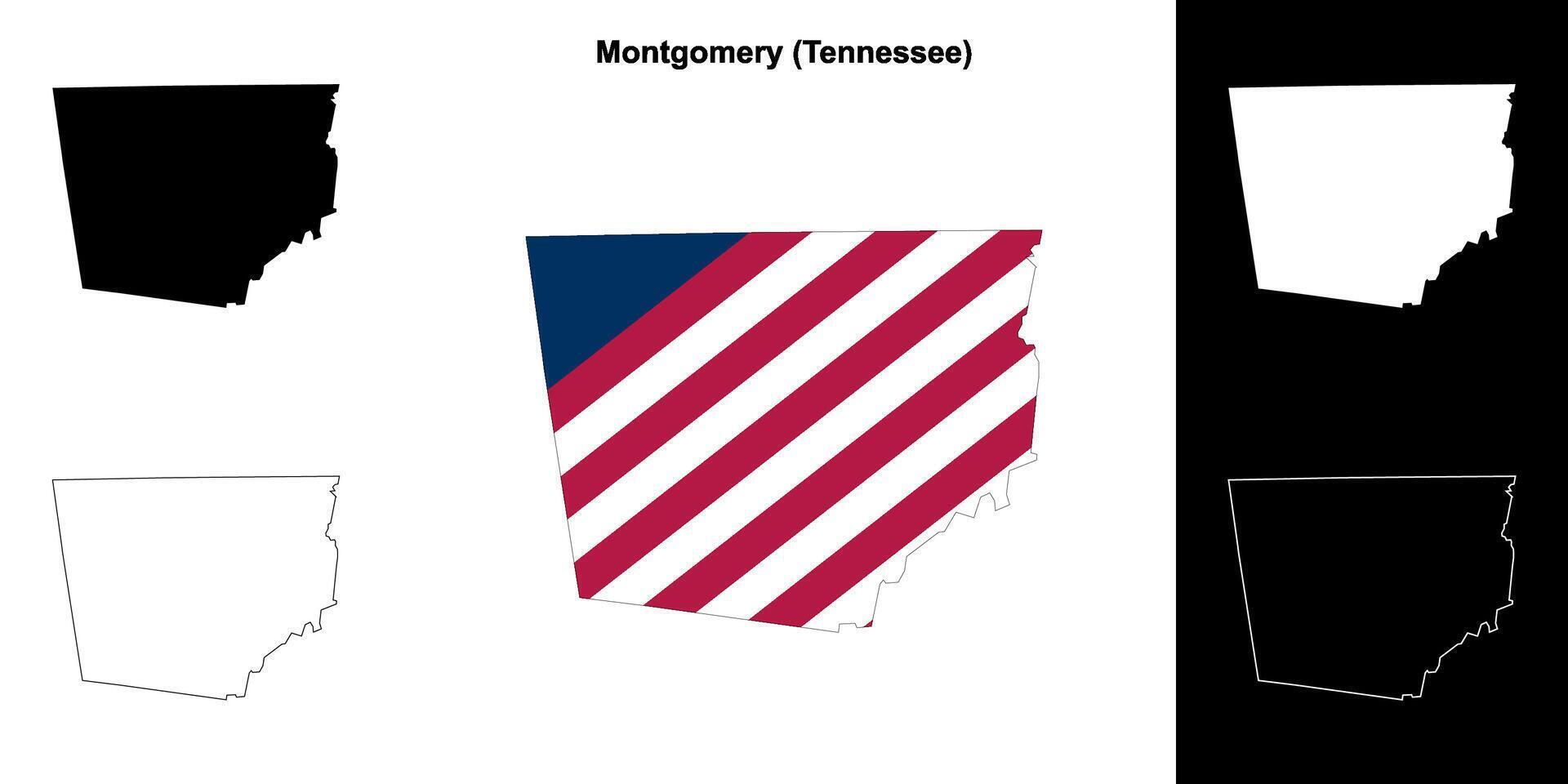 montgomery contea, Tennessee schema carta geografica impostato vettore