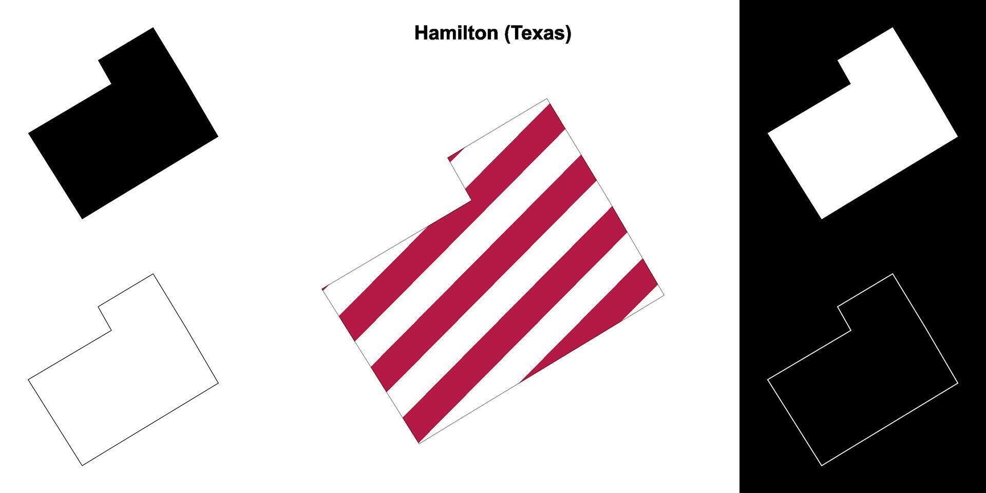 hamilton contea, Texas schema carta geografica impostato vettore