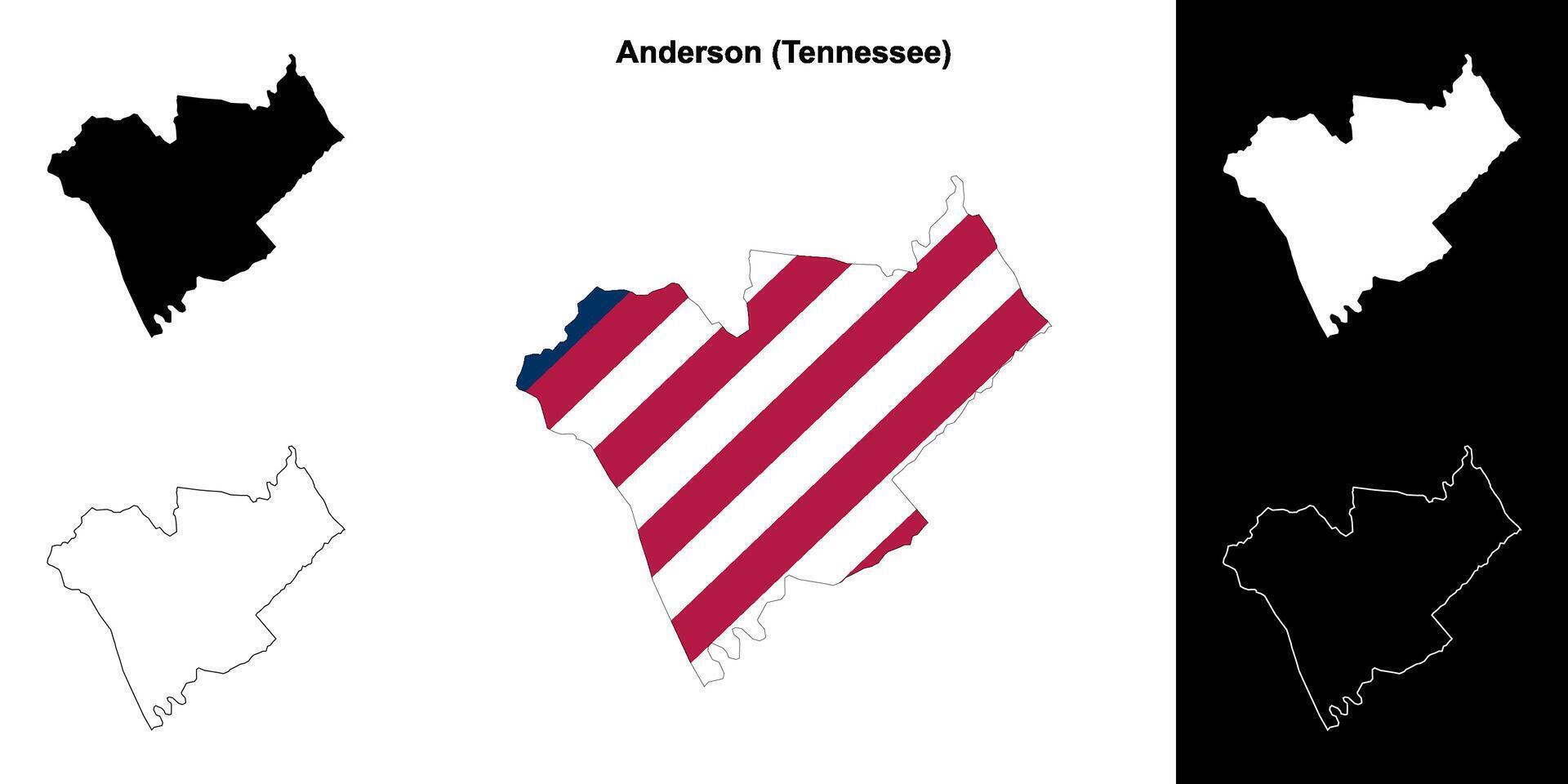 anderson contea, Tennessee schema carta geografica impostato vettore