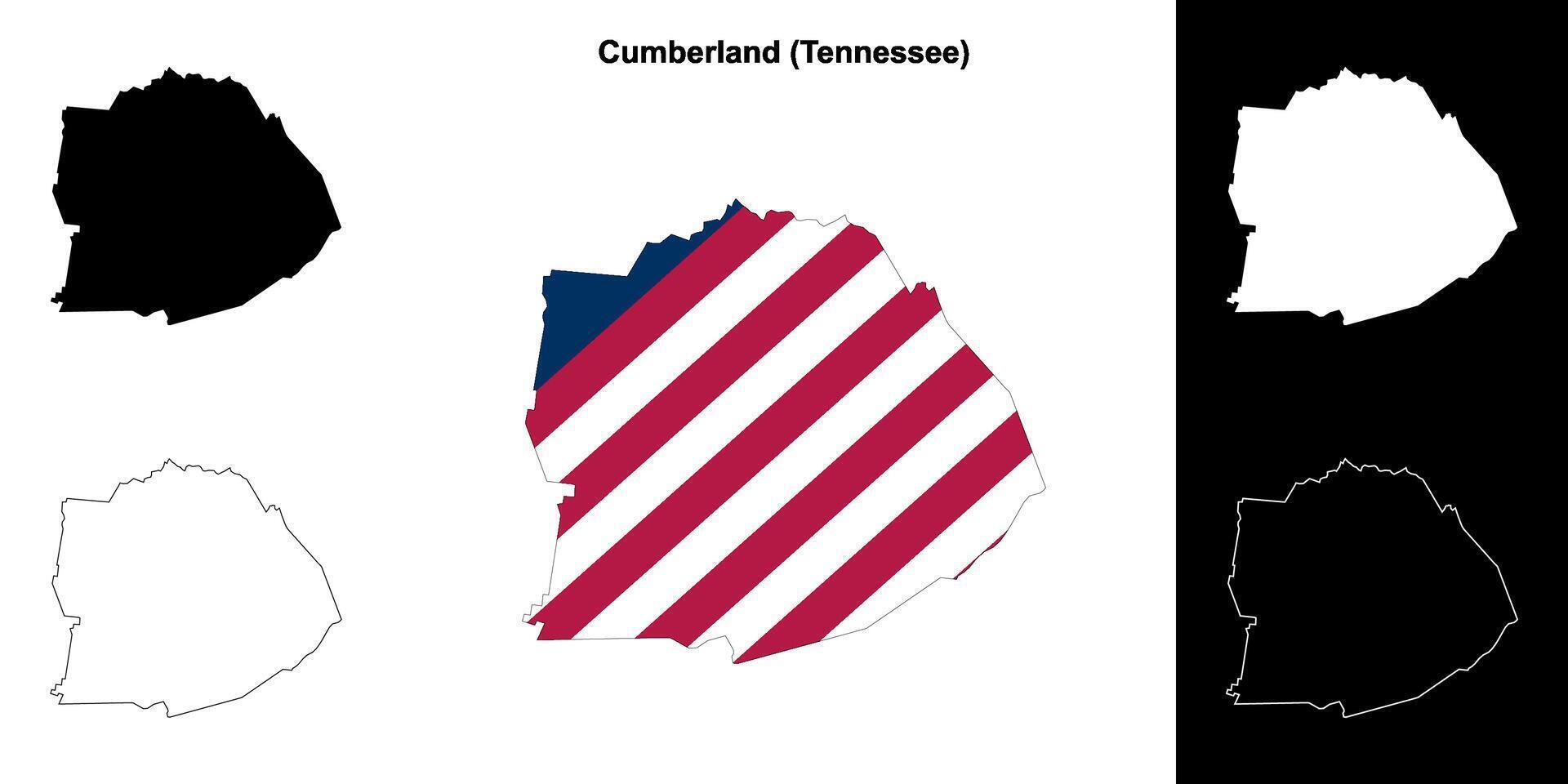 Cumberland contea, Tennessee schema carta geografica impostato vettore