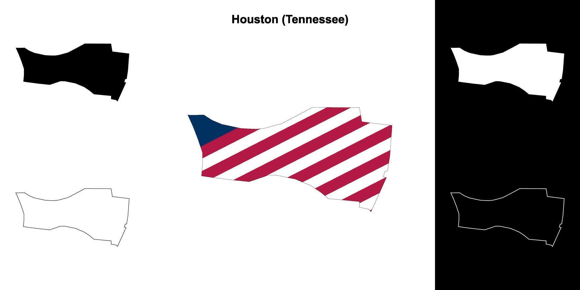 houston contea, Tennessee schema carta geografica impostato vettore