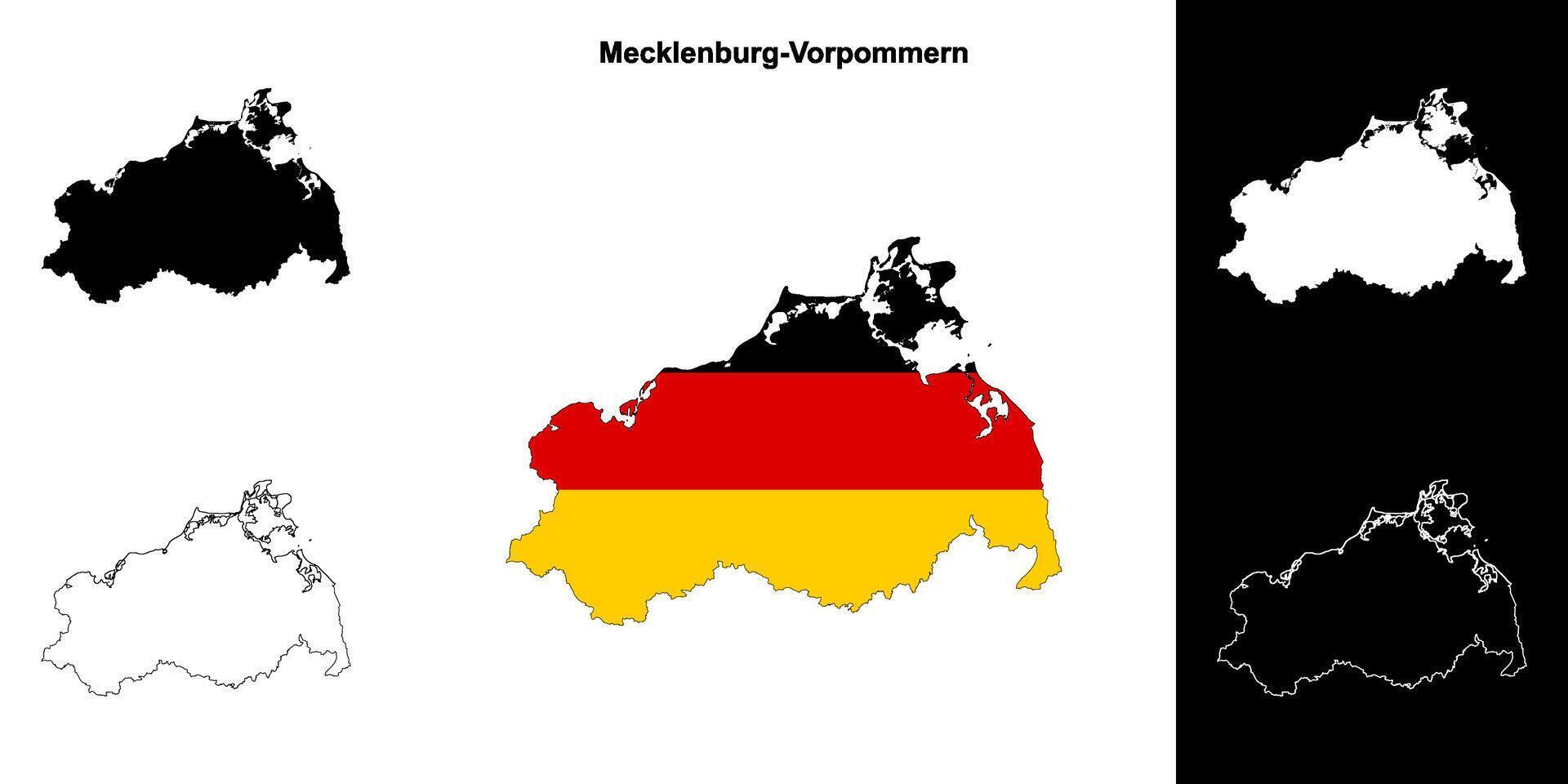 Meclemburgo-Pomerania Anteriore stato schema carta geografica impostato vettore