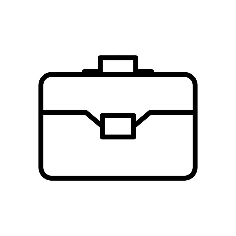 nero linea icona attività commerciale valigia isolato su bianca sfondo vettore