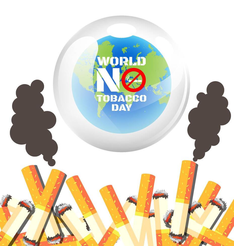 poster della giornata mondiale senza tabacco vettore