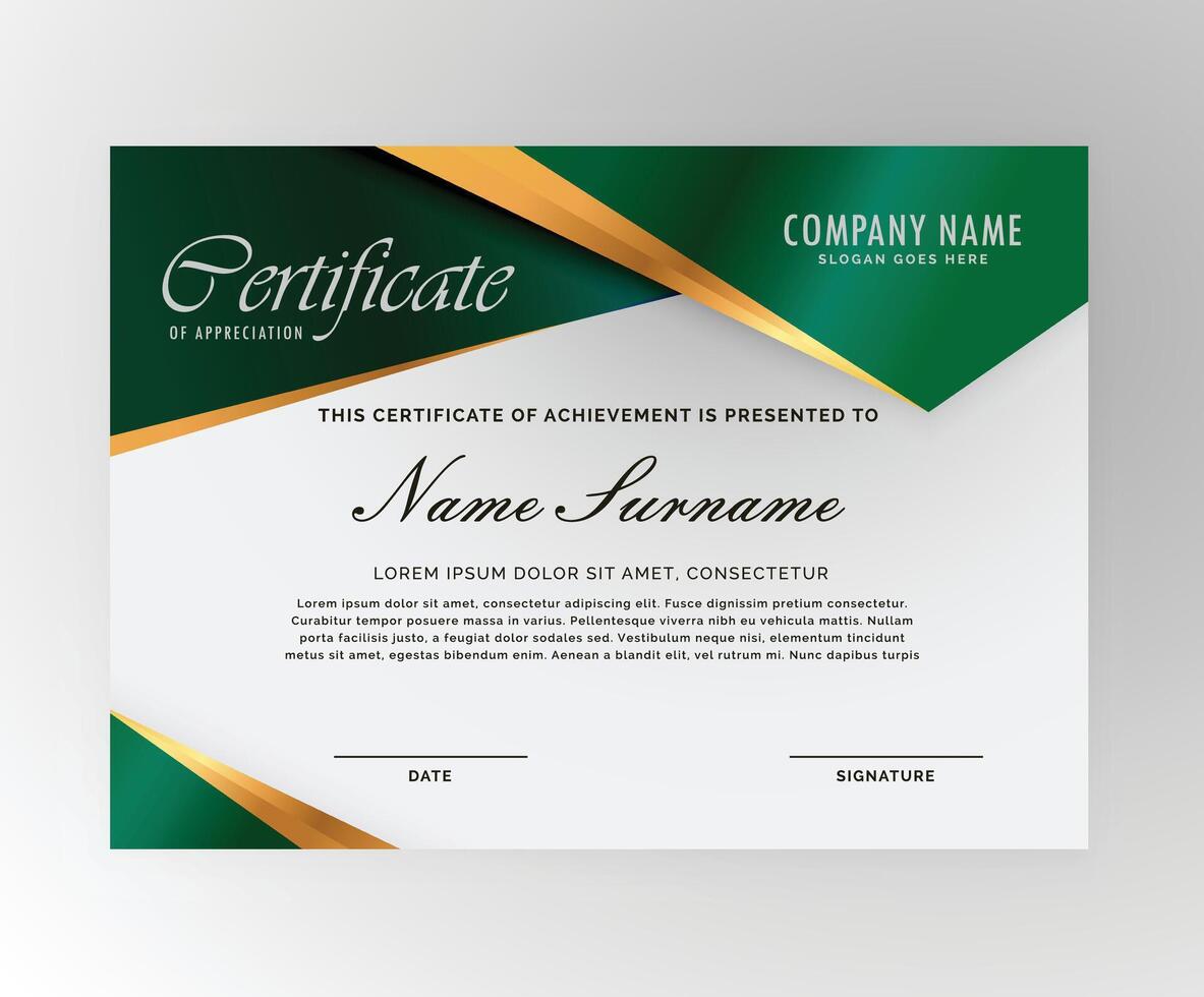 elegante moderno oro base diploma certificato modello. uso per Stampa, certificato, diploma, la laurea vettore