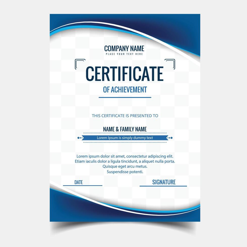 certificato di apprezzamento modello, certificato di risultato, premi diploma, oro certificato di apprezzamento confine modello con lusso distintivo e moderno linea e forme. vettore