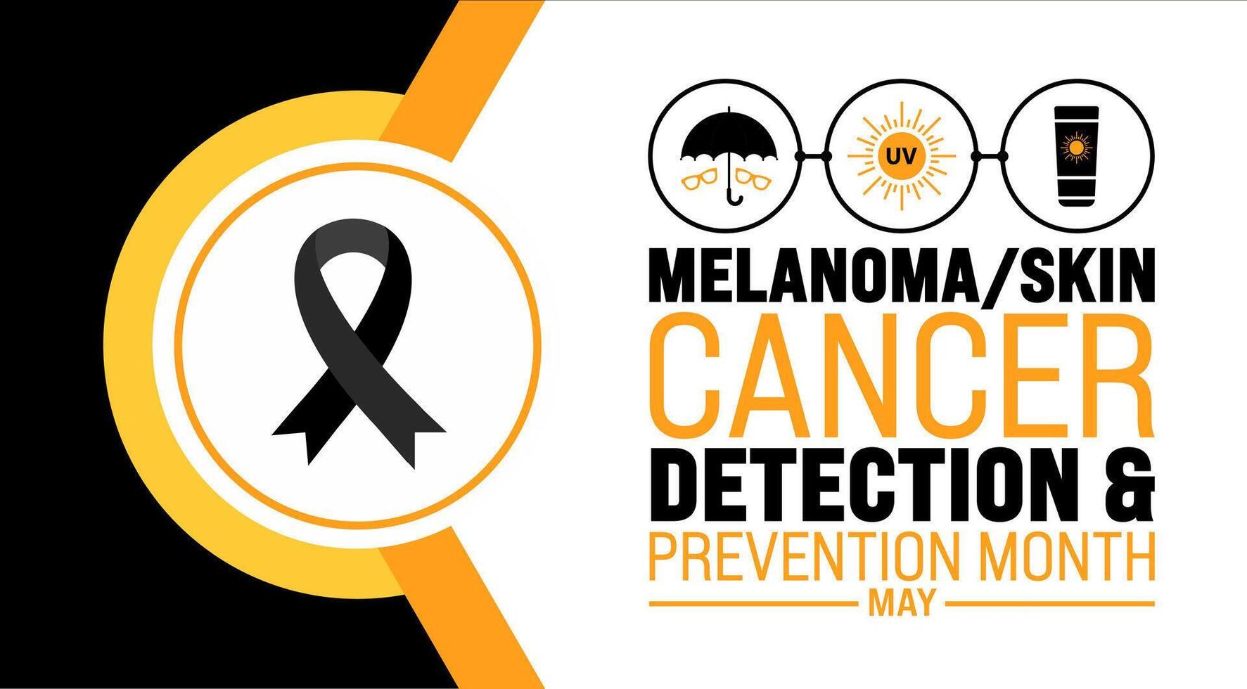 Maggio è melanoma pelle cancro rivelazione e prevenzione mese sfondo modello. vacanza concetto. uso per sfondo, striscione, cartello, carta, e manifesto design modello con testo iscrizione vettore