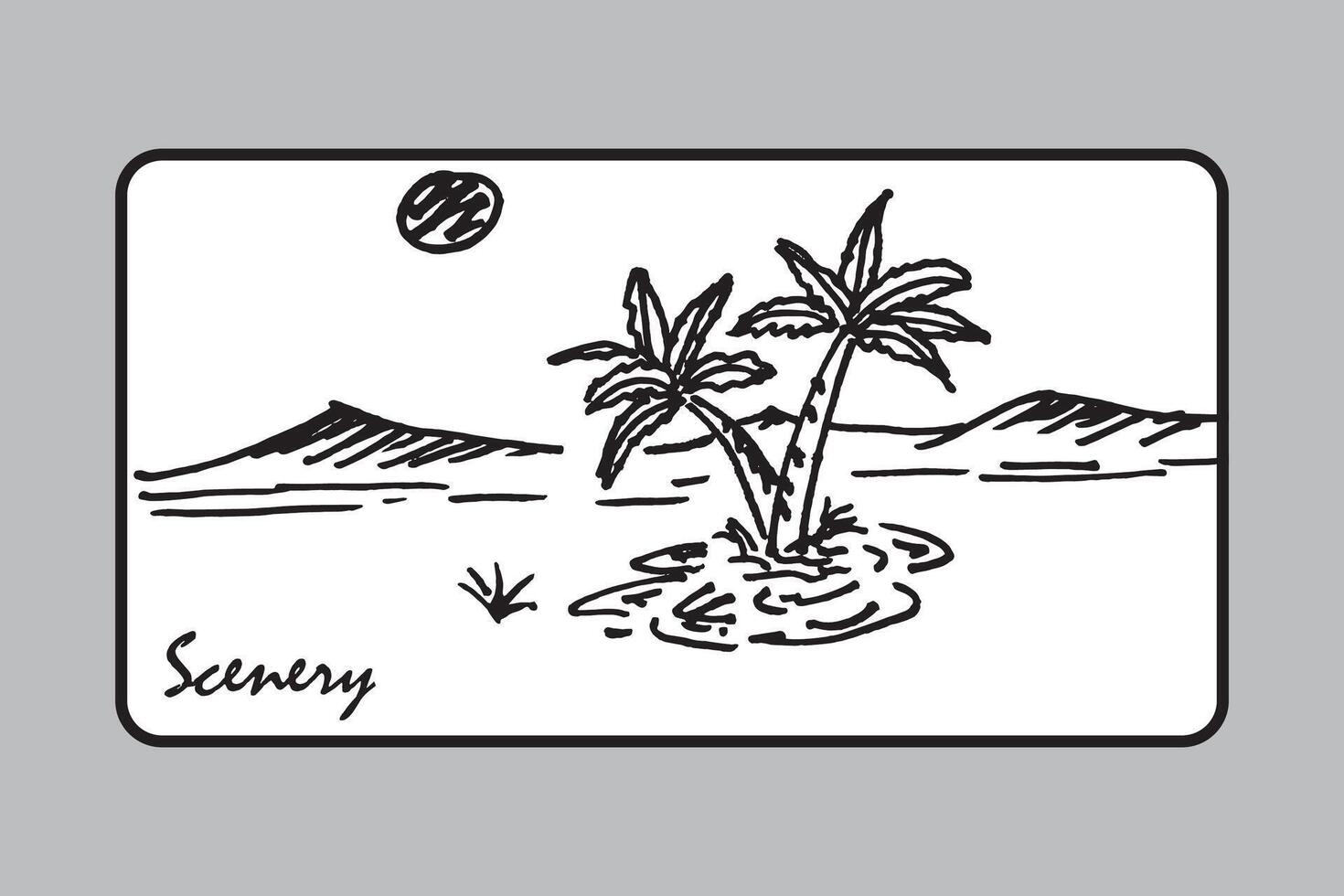 tropicale spiaggia mano disegnato logo vettore
