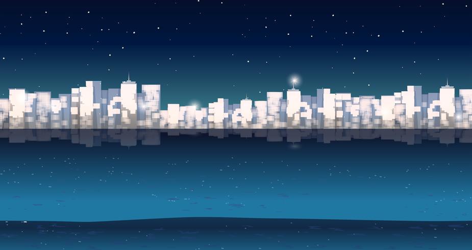 Buildins della città di notte vettore