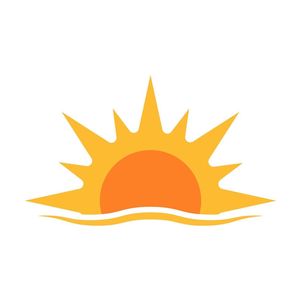 un' metà sole è ambientazione verso il basso icona tramonto concetto per grafico disegno, logo, sito web, sociale media, mobile app, ui illustrazione vettore