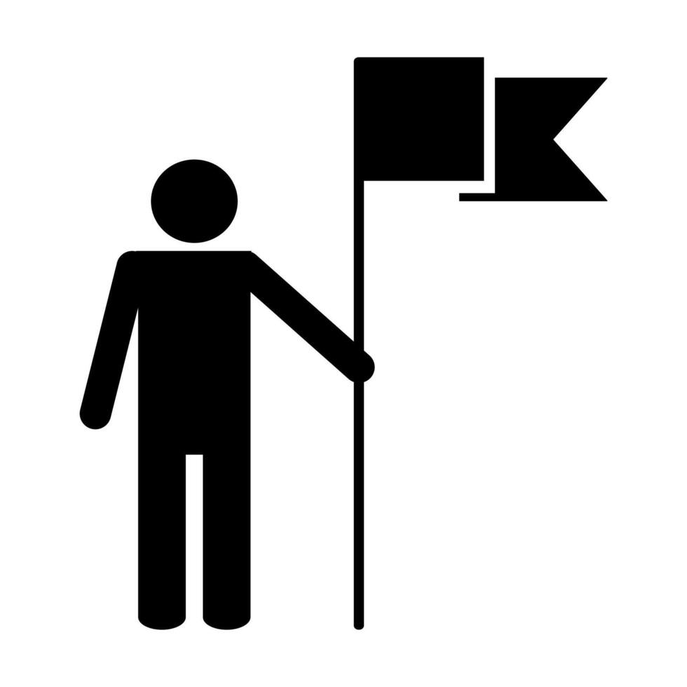 destinazione icona uomo con bandiera cartello per grafico disegno, logo, ragnatela luogo, sociale media, mobile app, ui illustrazione vettore