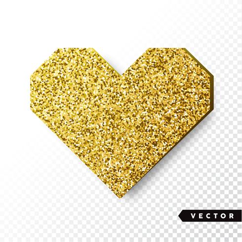 Cuore di scintille d&#39;oro vettore