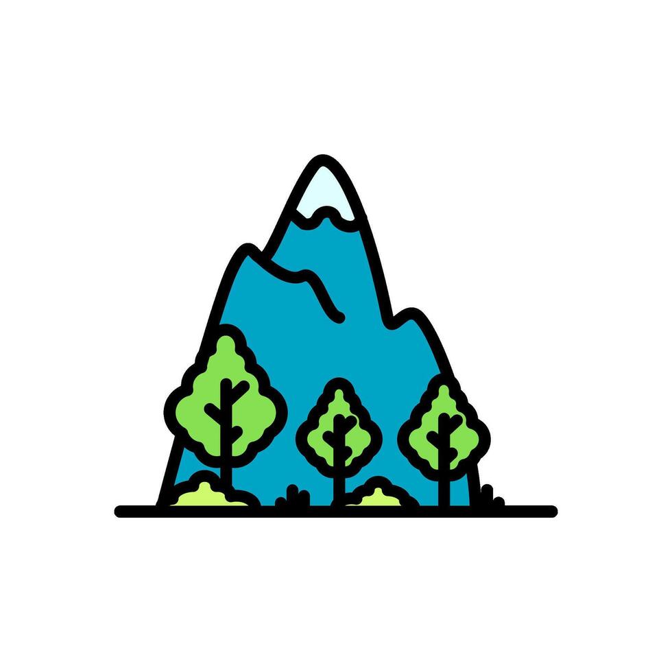 montagna cartone animato icona, isolato sfondo vettore