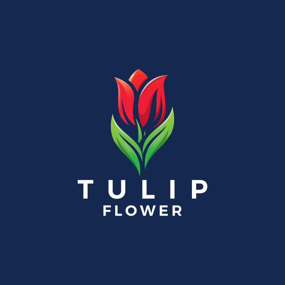 un' bellissimo colorato tulipano logo design modello vettore