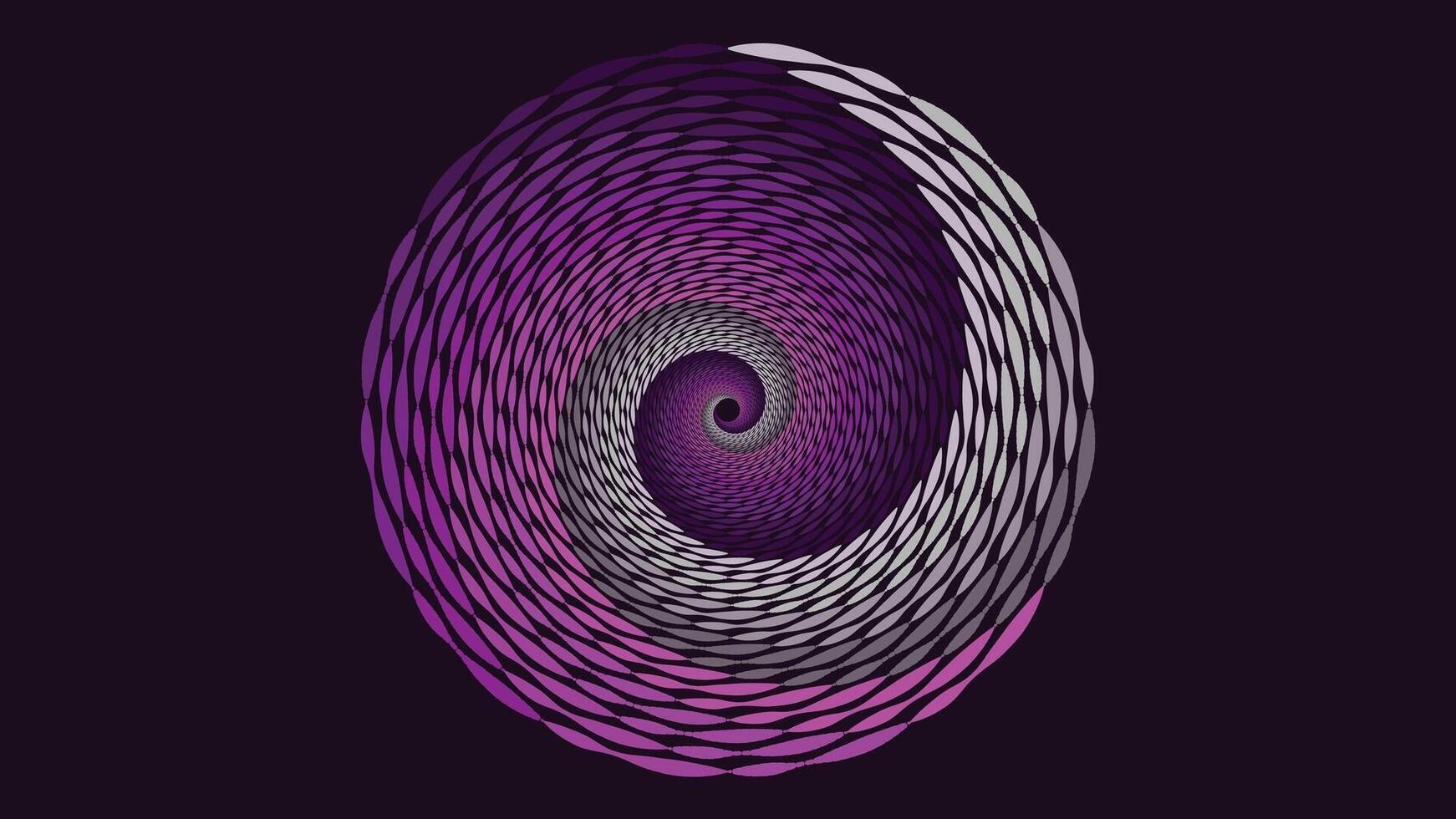 abstarct spirale il giro vortice stile sfondo nel buio viola colore. vettore