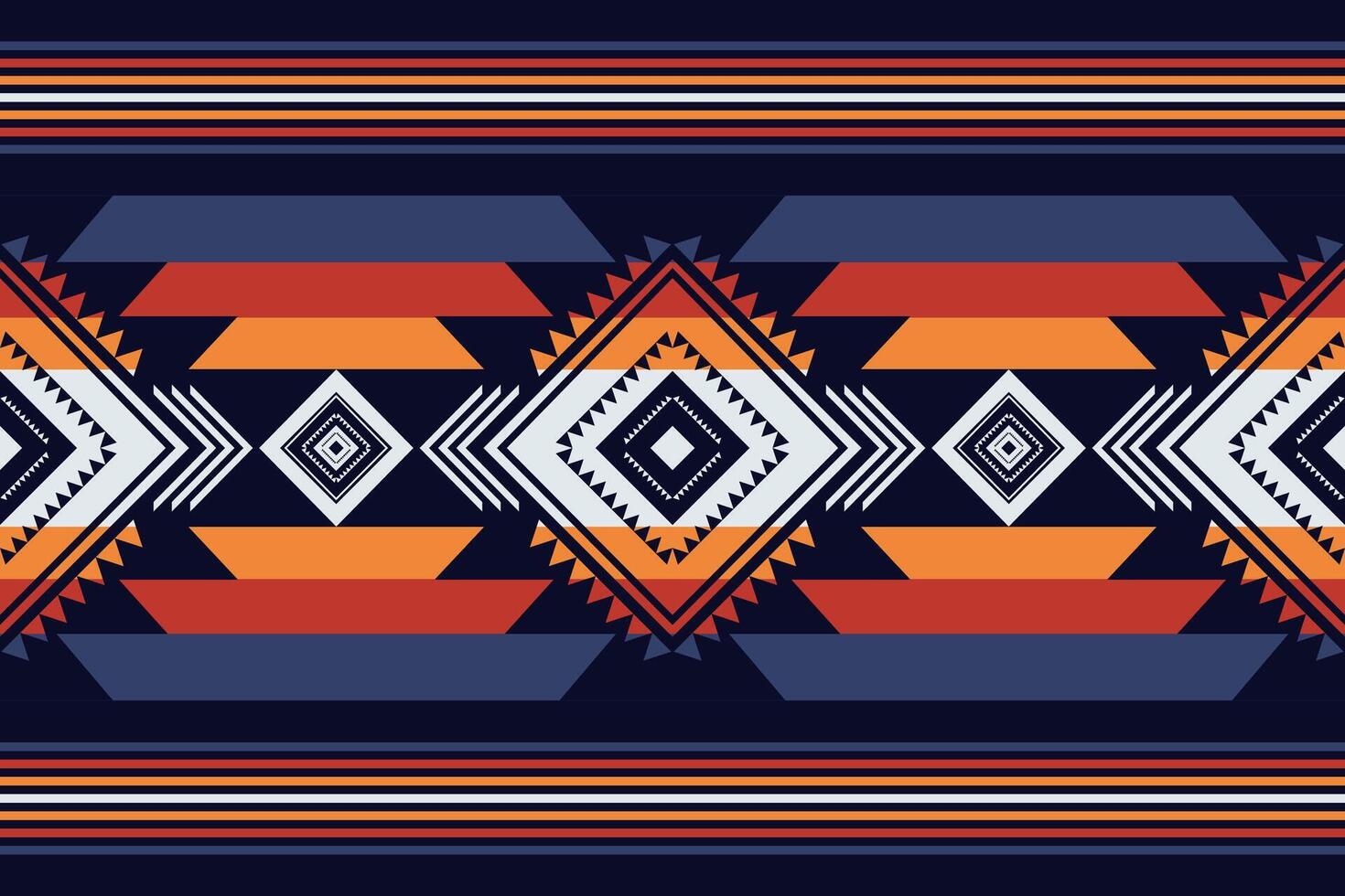 azteco sud-ovest confine modello. nativo americano sud-ovest geometrico strisce senza soluzione di continuità modello. etnico sud-ovest modello uso per tessile, confine, tovaglia, tavolo corridore, corridore tappeto, eccetera. vettore