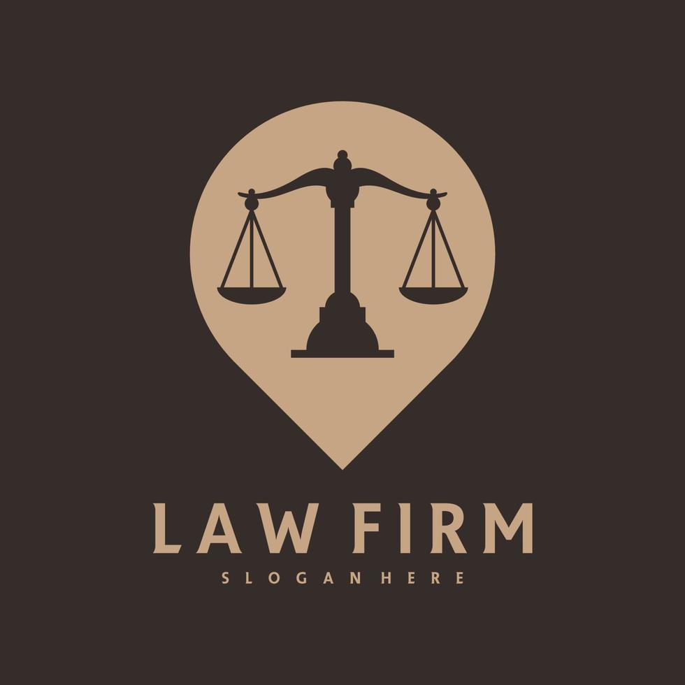 modello di vettore del logo del punto di giustizia, concetti di design del logo dello studio legale creativo