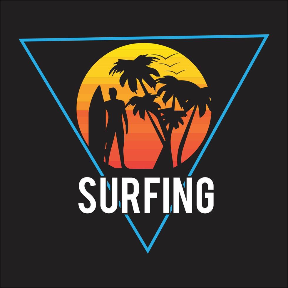 surf tipografia vettoriale tshirt design