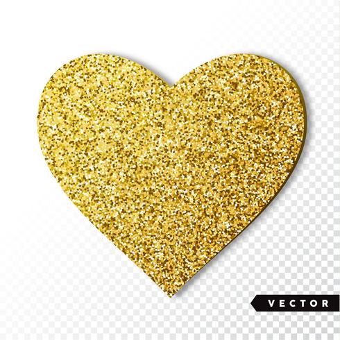 Cuore di scintille d&#39;oro vettore