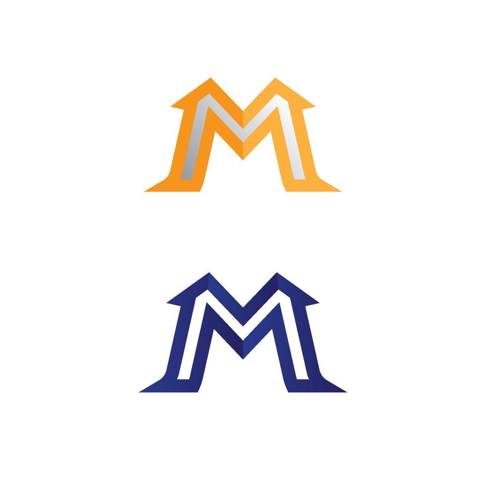 m lettera logo modello font logo m disegno vettoriale set