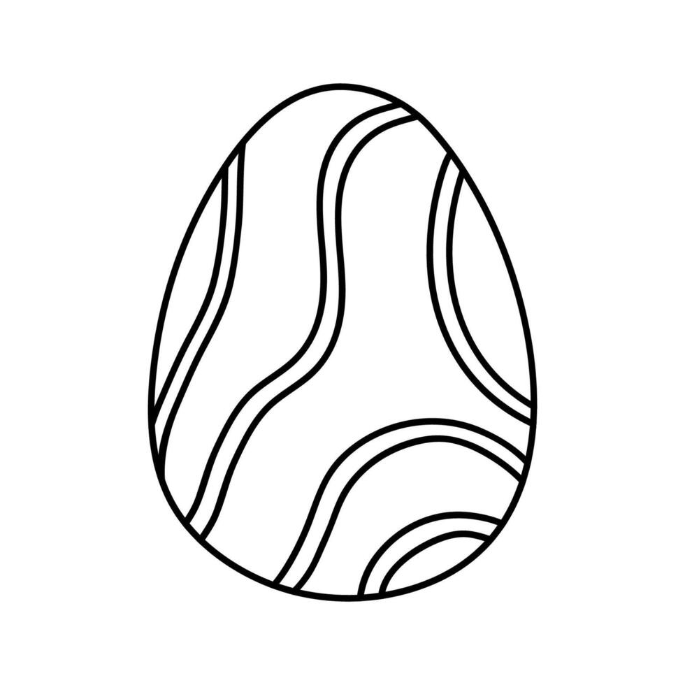 carino decorato Pasqua uovo isolato su bianca sfondo. disegnato a mano illustrazione nel scarabocchio stile. Perfetto per vacanza disegni, carte, logo, decorazioni. vettore