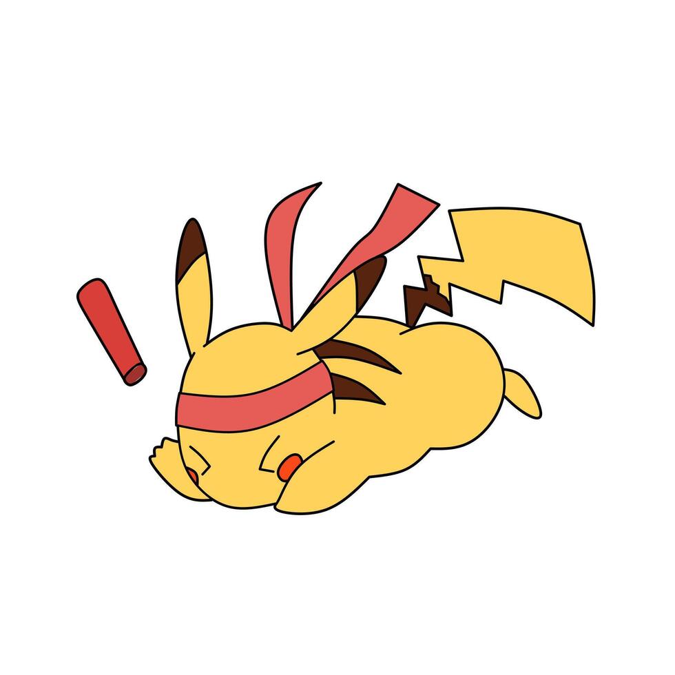 Pokemon personaggio Pikachu caduta giù vettore