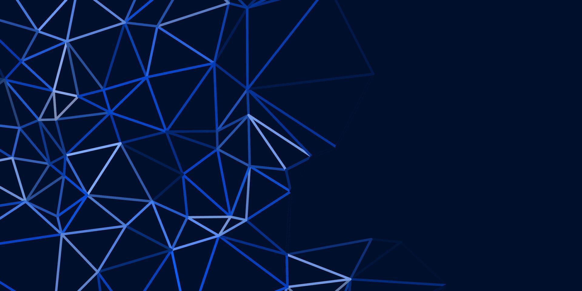 astratto buio blu sfondo con triangoli e raggiante Linee vettore