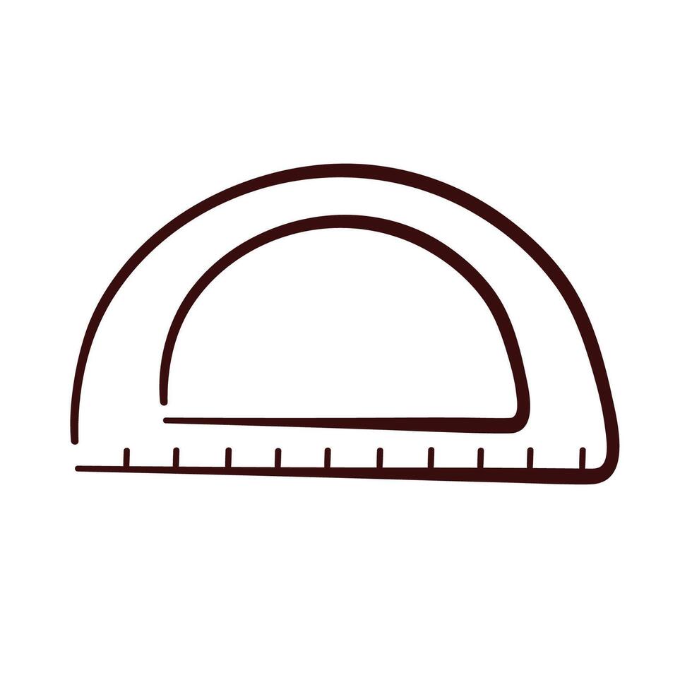 formazione scolastica matematica righello logo nel scarabocchio stile. Stazionario, scuola, studia strumenti. illustrazione isolato su un' bianca sfondo. vettore