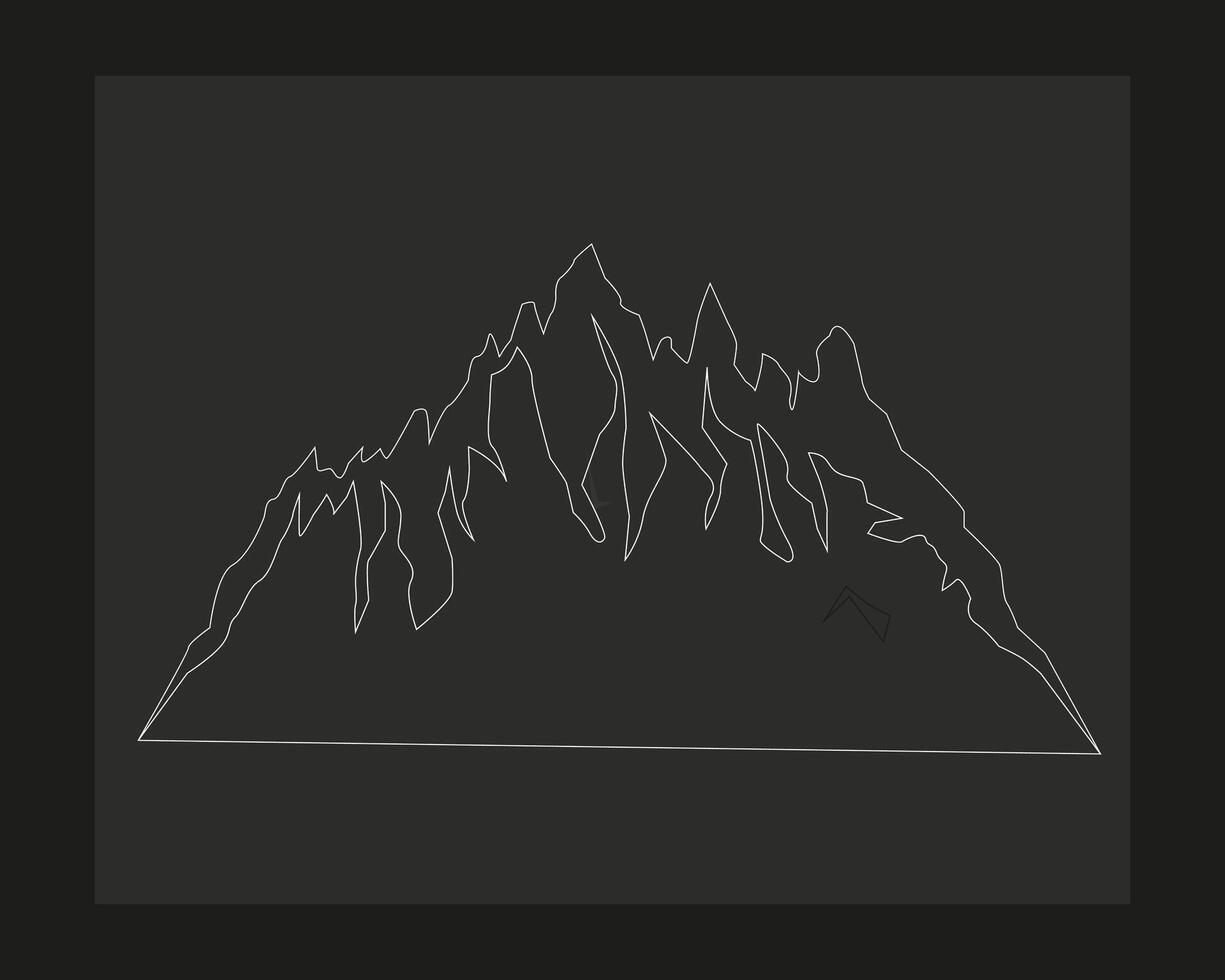un' disegno di un' montagna con un' montagna nel il sfondo. vettore