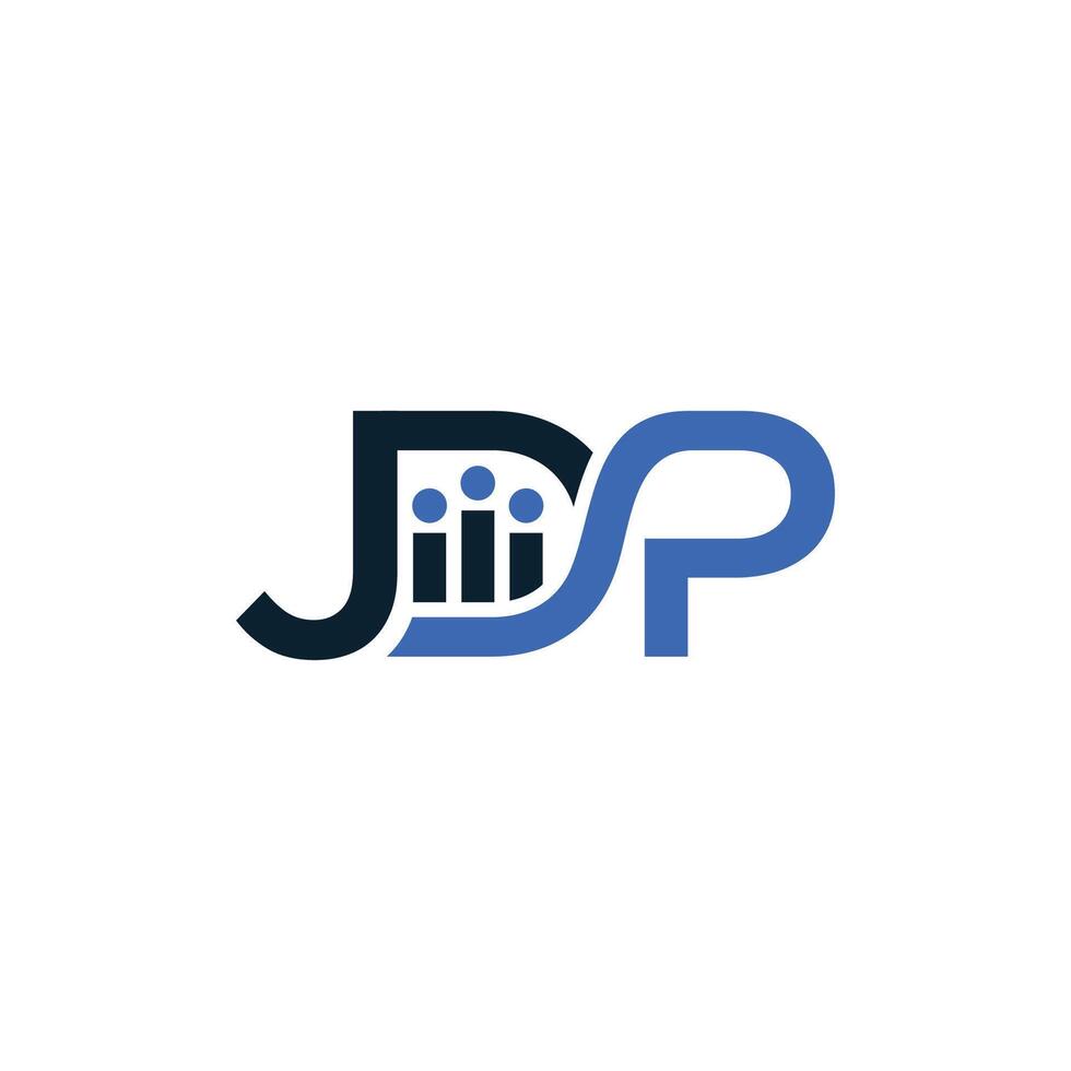 iniziale lettera jdp monogramma logo design vettore