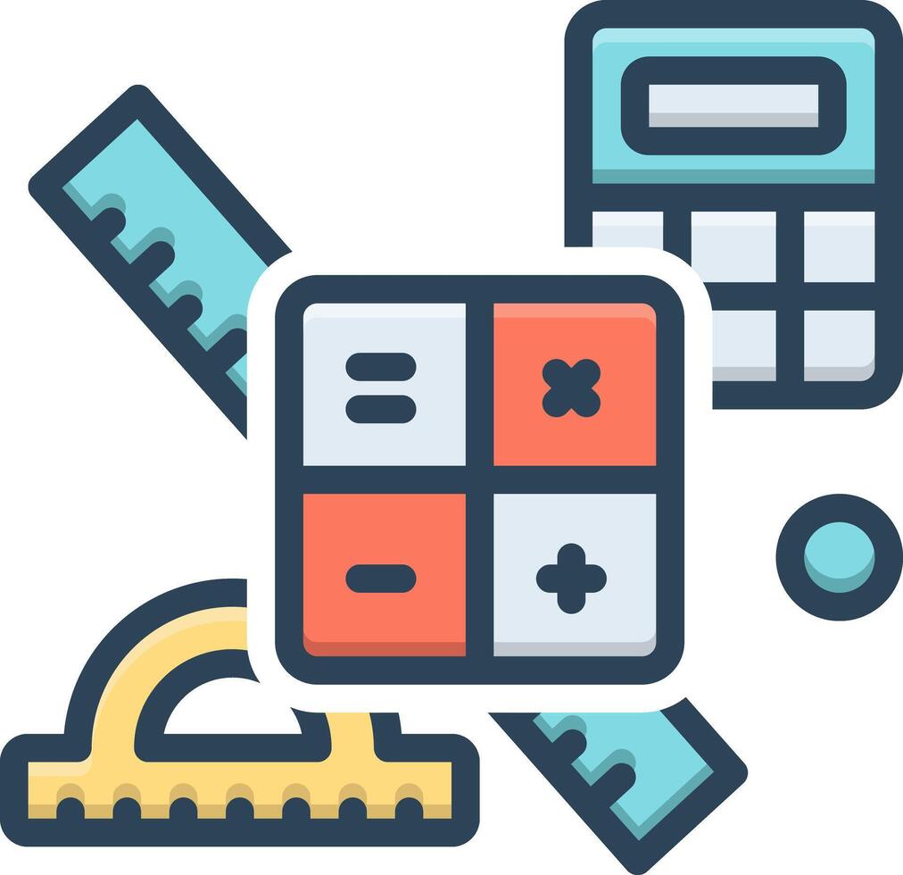 colore icona per matematica vettore