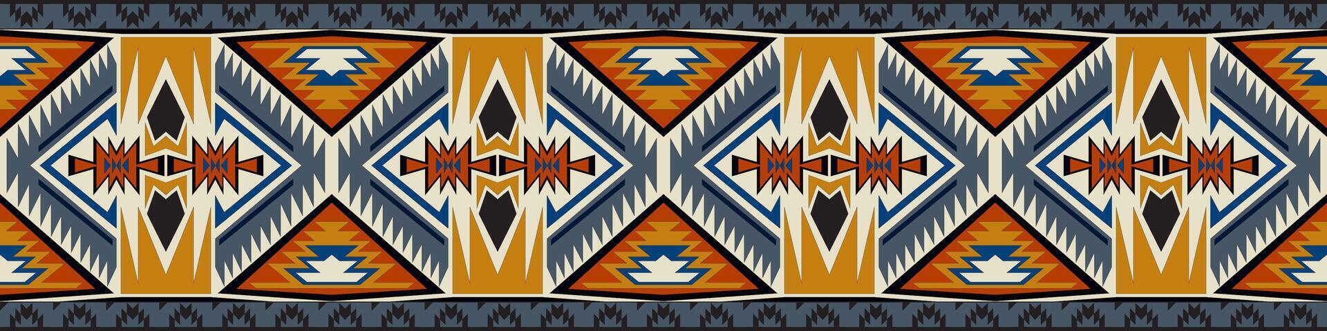 colorato geometrico etnico modello. orientale, occidentale, azteco, tribale tradizionale. senza soluzione di continuità modello. tessuto, piastrella, sfondo, tappeto, sfondo, vestiario, pareo, fasciatura, batik, tessuto, modello. vettore