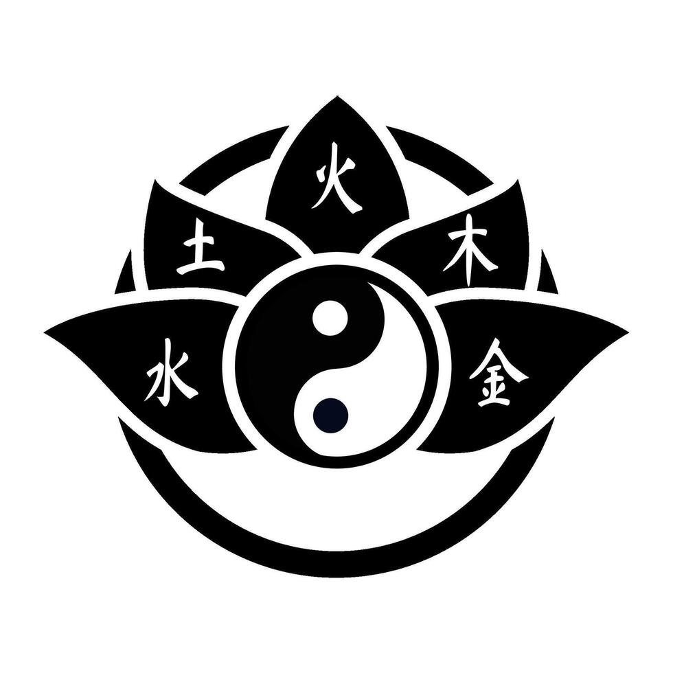ying e yang simbolo semplice piatto vettore
