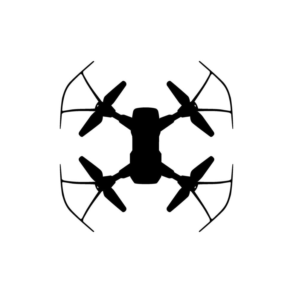 fuco telecamera o UAV silhouette, piatto stile, può uso per arte illustrazione, app, sito web, pittogramma, logo grammo, o grafico design elemento vettore
