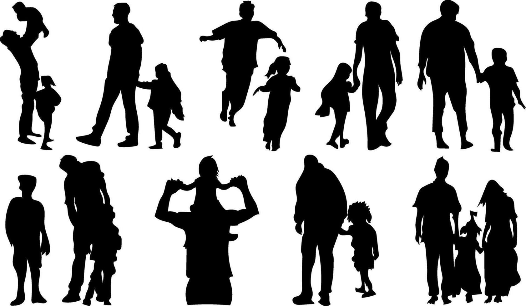 padre e figlio silhouette design vettore