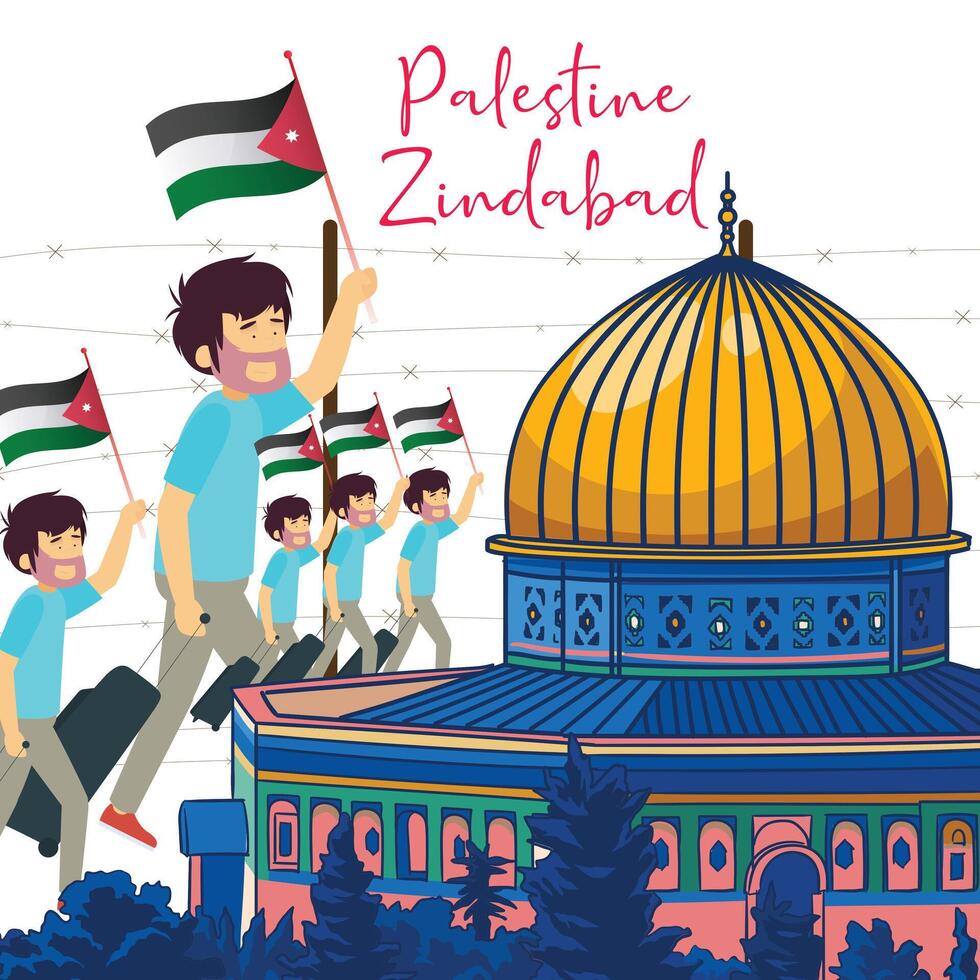 inshallah Palestina volontà essere vittorioso. Palestina zindabad sfondo design vettore