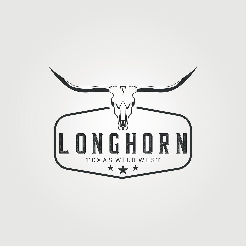 Longhorn distintivo logo Vintage ▾ illustrazione design vettore