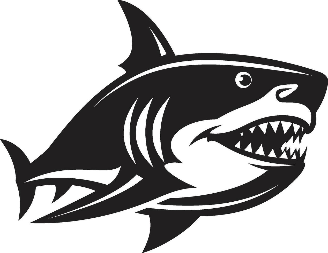 elegante acquatico apice nero squalo silenzioso mare righello nero circuito integrato squalo nel vettore