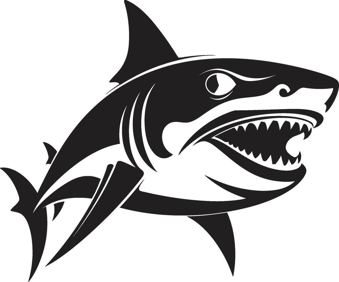 oceanico sovranità nero per elegante squalo silenzioso mare energia nero circuito integrato squalo nel elegante vettore