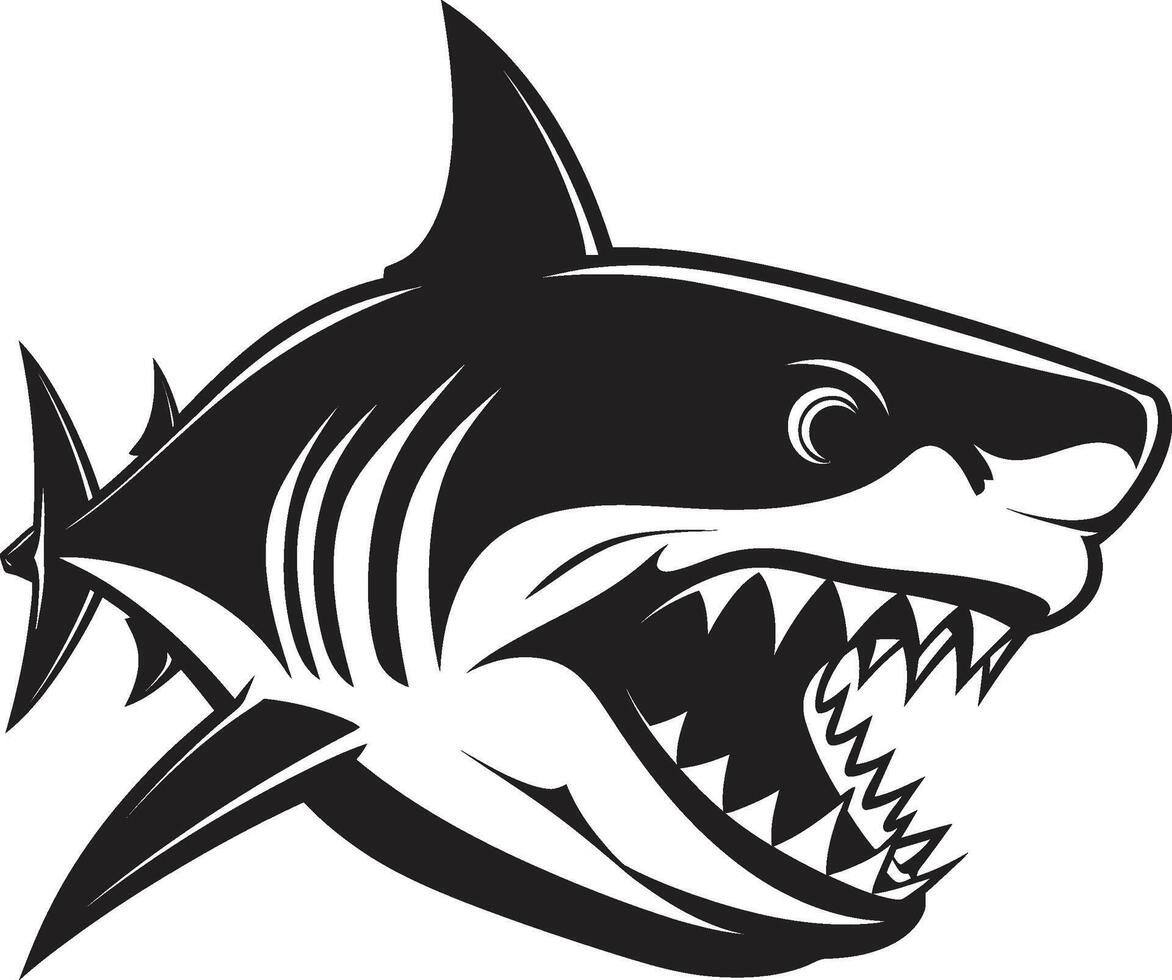 subacqueo custode elegante nero squalo nel elegante predatore nero per dinamico squalo vettore
